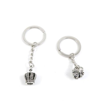1 Pieces Keyring Keychain Keytag Key Ring Chain Tag Door Car Wholesale Jewelry Making Charms C9YO3 Stereo Crown