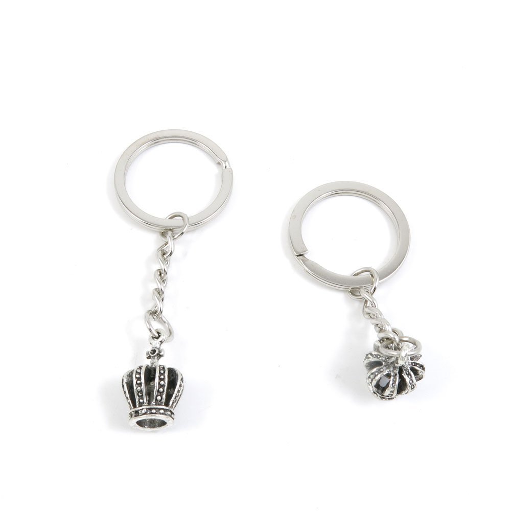 1 Pieces Keyring Keychain Keytag Key Ring Chain Tag Door Car Wholesale Jewelry Making Charms C9YO3 Stereo Crown