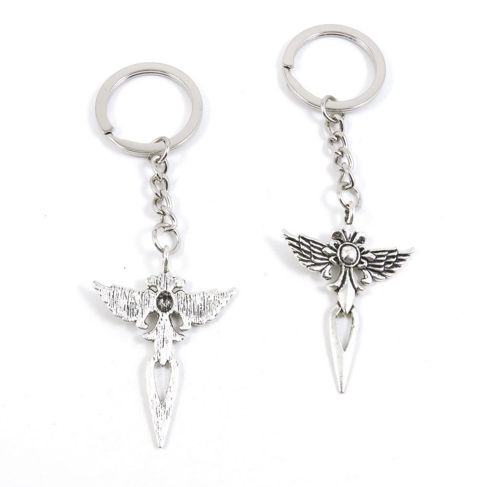 1 Pieces Keyring Keychain Keytag Key Ring Chain Tag Door Car Wholesale Jewelry Making Charms Z1LM5 Angel Sword Latin Cross