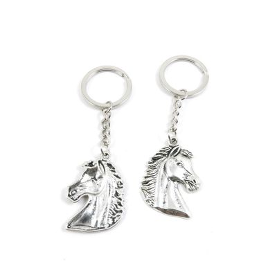 2 Pieces Keyring Keychain Keytag Key Ring Chain Tag Door Car Wholesale Jewelry Making Charms H7RP7 Horse Head