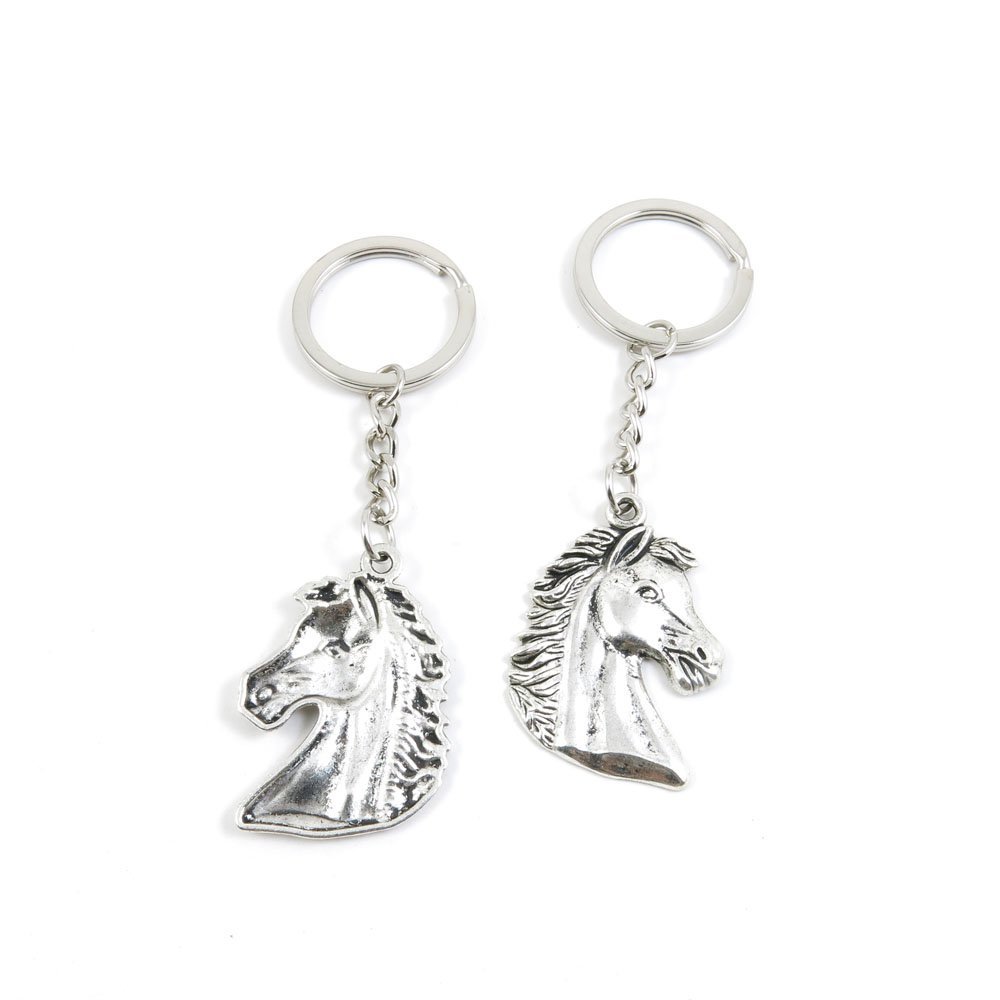 2 Pieces Keyring Keychain Keytag Key Ring Chain Tag Door Car Wholesale Jewelry Making Charms H7RP7 Horse Head