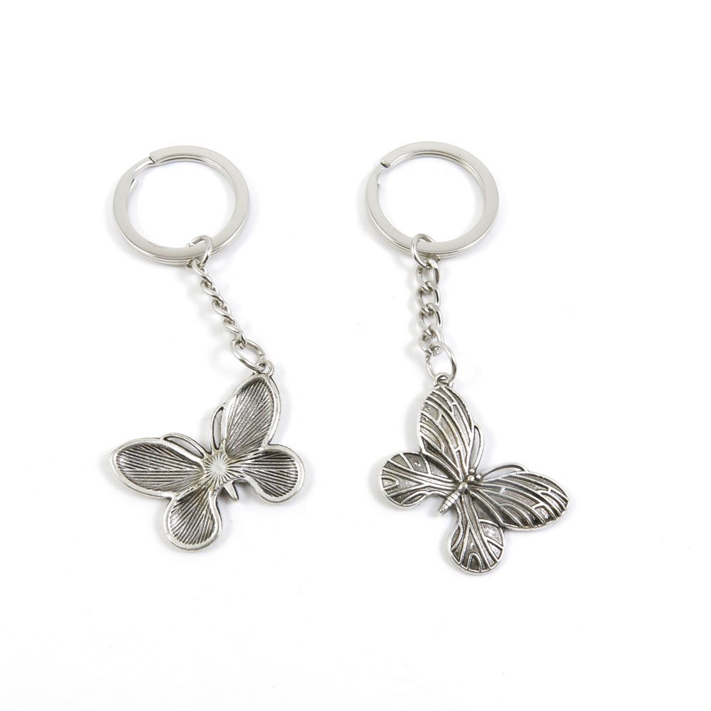 2 Pieces Keyring Keychain Keytag Key Ring Chain Tag Door Car Wholesale Jewelry Making Charms M8RQ3 Butterfly