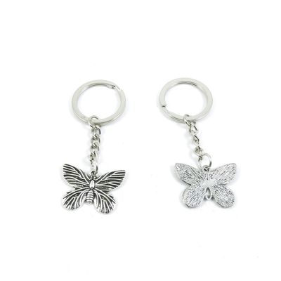 2 Pieces Keyring Keychain Keytag Key Ring Chain Tag Door Car Wholesale Jewelry Making Charms E4RM6 Butterfly