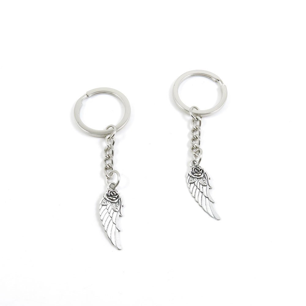1 Pieces Keyring Keychain Keytag Key Ring Chain Tag Door Car Wholesale Jewelry Making Charms Y8HJ5 Flower Angel Wing