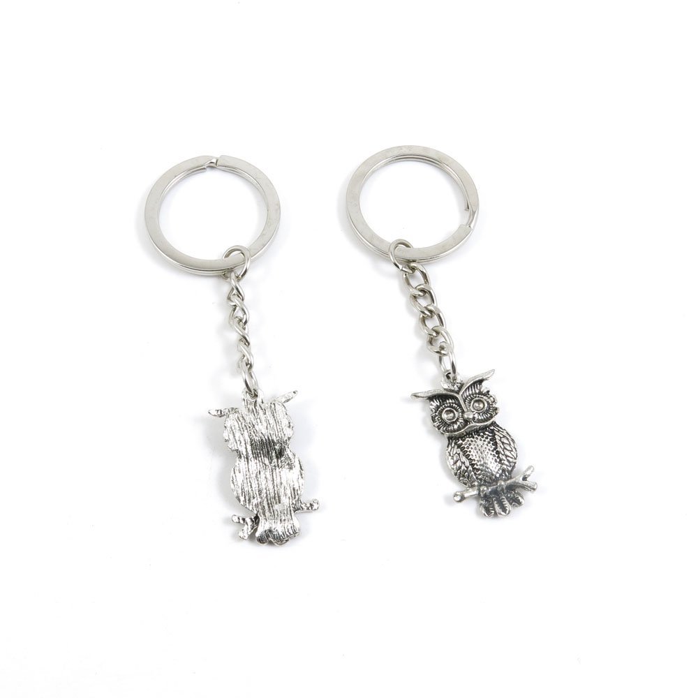2 Pieces Keyring Keychain Keytag Key Ring Chain Tag Door Car Wholesale Jewelry Making Charms V2KU1 Owl