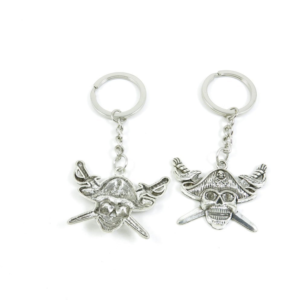 2 Pieces Keyring Keychain Keytag Key Ring Chain Tag Door Car Wholesale Jewelry Making Charms O7XV1 Pirate Skull Head