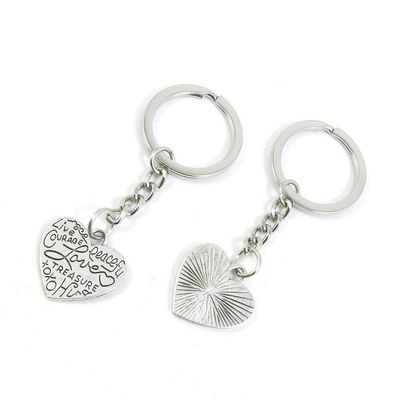 2 Pieces Keyring Keychain Keytag Key Ring Chain Tag Door Car Wholesale Jewelry Making Charms O5OY5 Love Heart