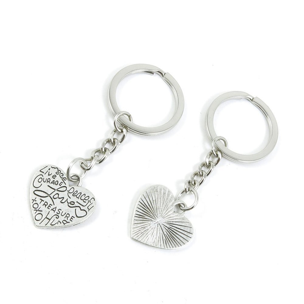 2 Pieces Keyring Keychain Keytag Key Ring Chain Tag Door Car Wholesale Jewelry Making Charms O5OY5 Love Heart