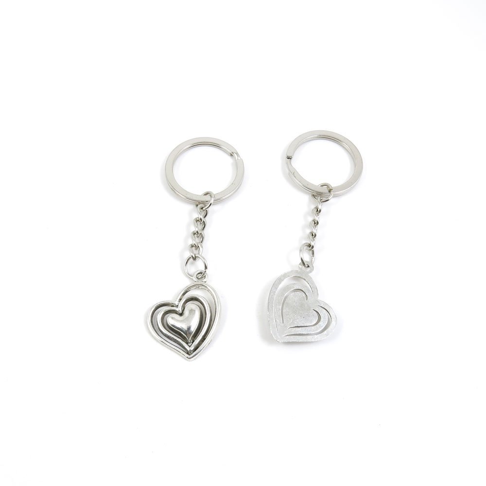 1 Pieces Keyring Keychain Keytag Key Ring Chain Tag Door Car Wholesale Jewelry Making Charms E2UO1 Three Layer Heart