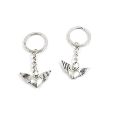 2 Pieces Keyring Keychain Keytag Key Ring Chain Tag Door Car Wholesale Jewelry Making Charms M7XU8 Wings Heart