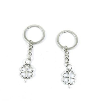 2 Pieces Keyring Keychain Keytag Key Ring Chain Tag Door Car Wholesale Jewelry Making Charms W2IJ1 Clover Leaf