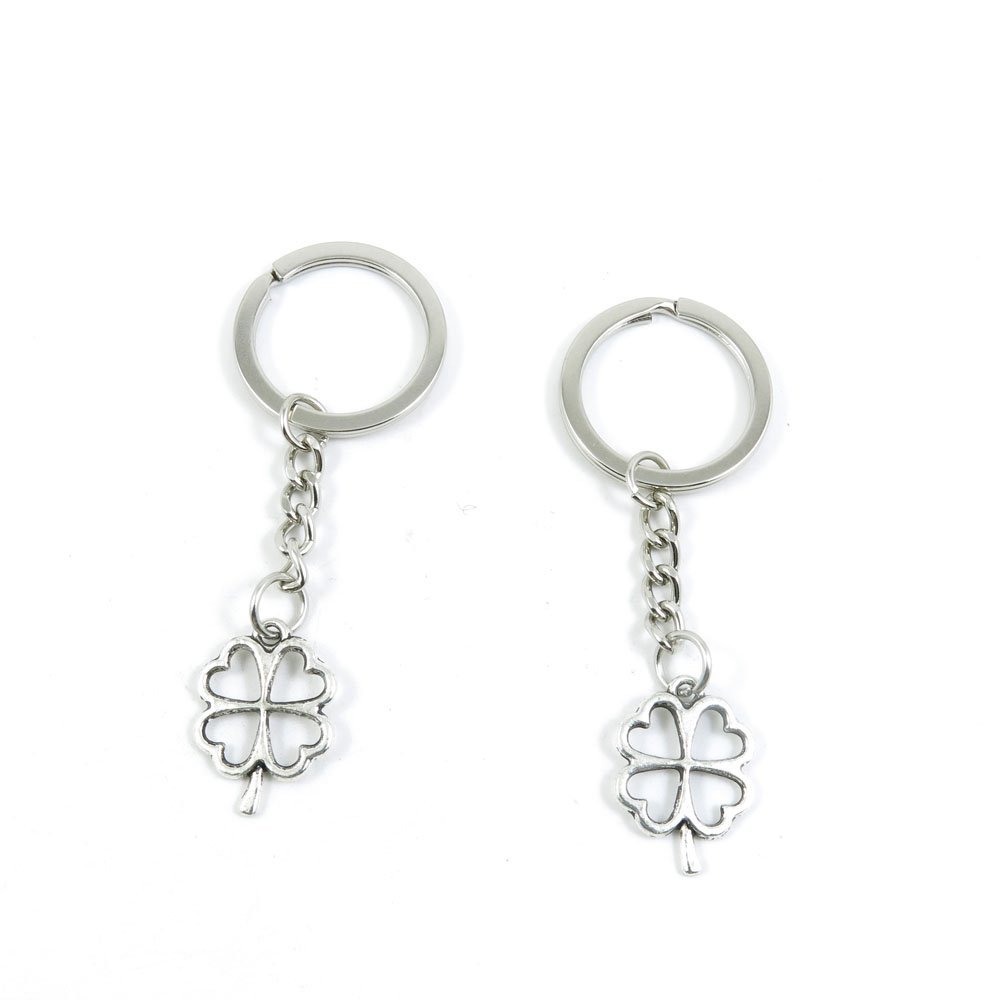 2 Pieces Keyring Keychain Keytag Key Ring Chain Tag Door Car Wholesale Jewelry Making Charms W2IJ1 Clover Leaf