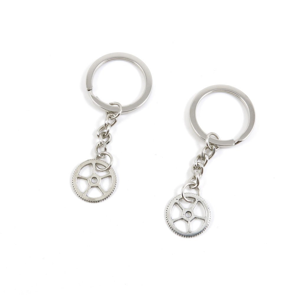 2 Pieces Keyring Keychain Keytag Key Ring Chain Tag Door Car Wholesale Jewelry Making Charms B2JM3 Gear Gearwheel