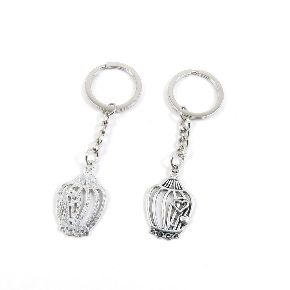 2 Pieces Keyring Keychain Keytag Key Ring Chain Tag Door Car Wholesale Jewelry Making Charms U8CR2 Bird Cage Birdcage