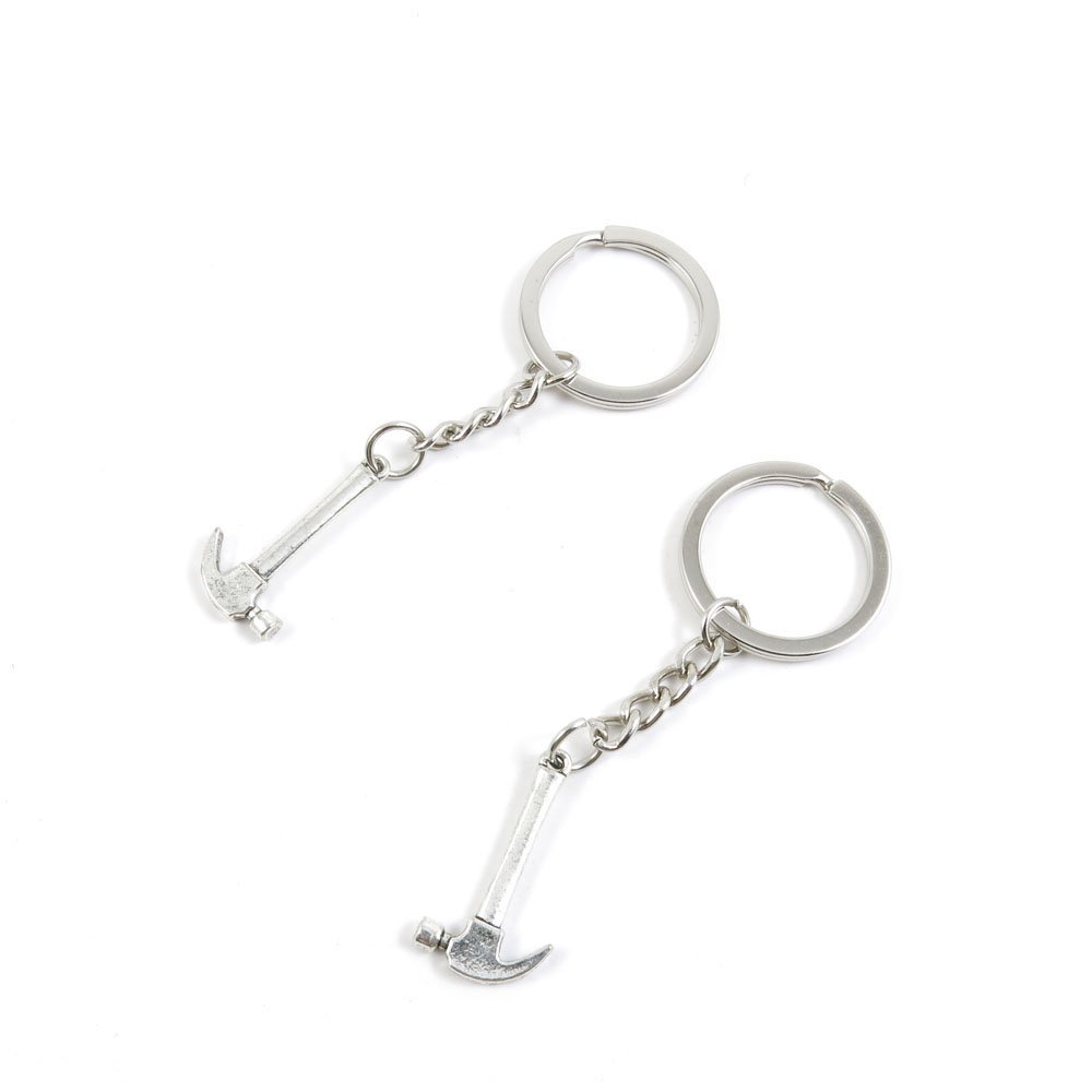 2 Pieces Keyring Keychain Keytag Key Ring Chain Tag Door Car Wholesale Jewelry Making Charms G0PO5 Hammer
