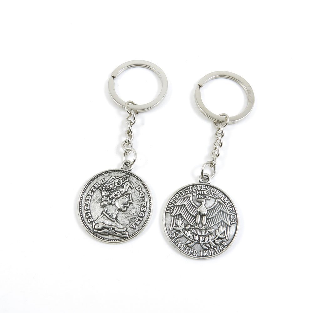 1 Pieces Keyring Keychain Keytag Key Ring Chain Tag Door Car Wholesale Jewelry Making Charms Z8YJ5 Queen US Coin