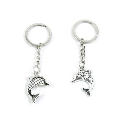 2 Pieces Keyring Keychain Keytag Key Ring Chain Tag Door Car Wholesale Jewelry Making Charms E2RW1 Dolphin