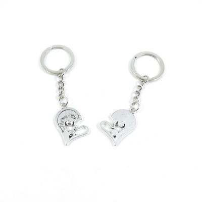 2 Pieces Keyring Keychain Keytag Key Ring Chain Tag Door Car Wholesale Jewelry Making Charms I6XJ5 Love Heart
