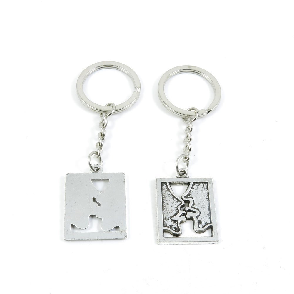 2 Pieces Keyring Keychain Keytag Key Ring Chain Tag Door Car Wholesale Jewelry Making Charms A8PH9 Kiss Tag Signs
