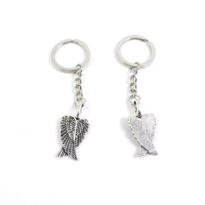 2 Pieces Keyring Keychain Keytag Key Ring Chain Tag Door Car Wholesale Jewelry Making Charms Z2AS7 Angel Wings