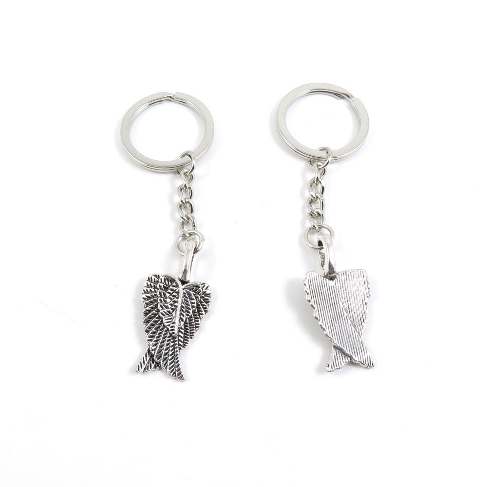 2 Pieces Keyring Keychain Keytag Key Ring Chain Tag Door Car Wholesale Jewelry Making Charms Z2AS7 Angel Wings