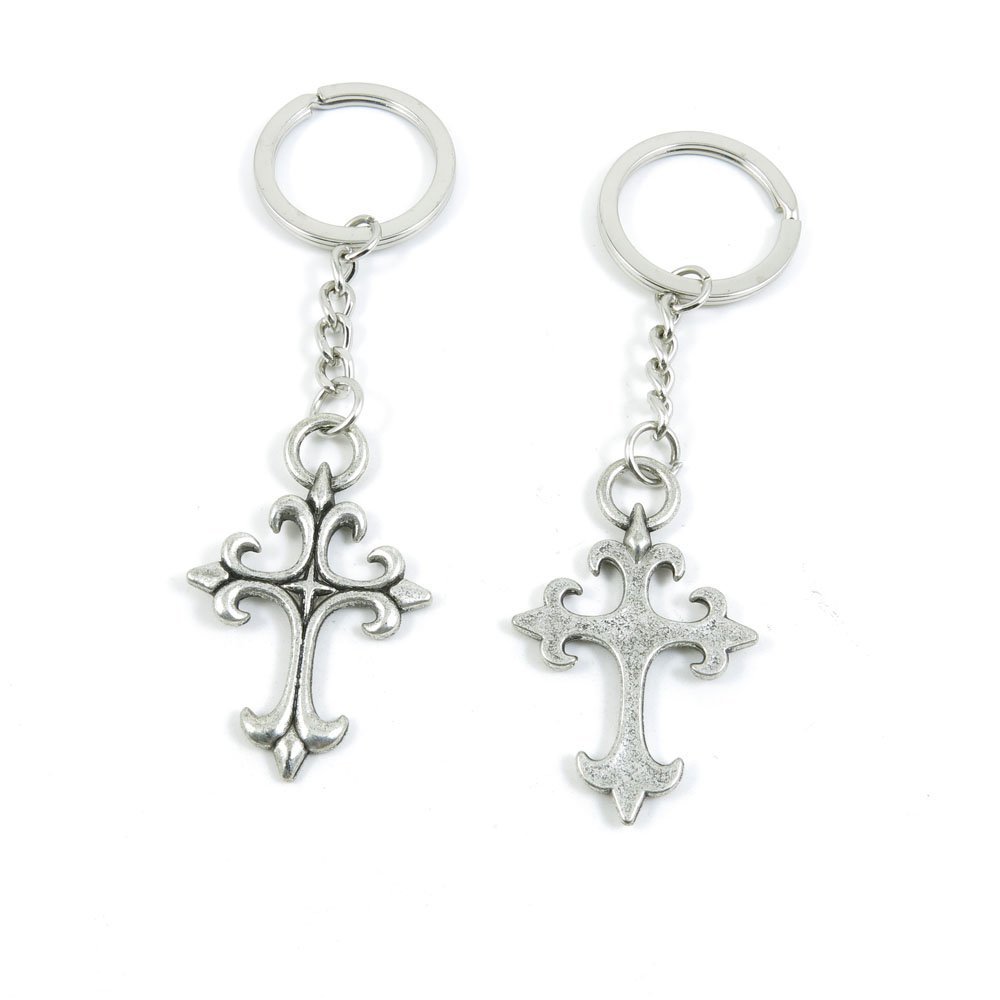 1 Pieces Keyring Keychain Keytag Key Ring Chain Tag Door Car Wholesale Jewelry Making Charms J5IW8 Jesus Cross