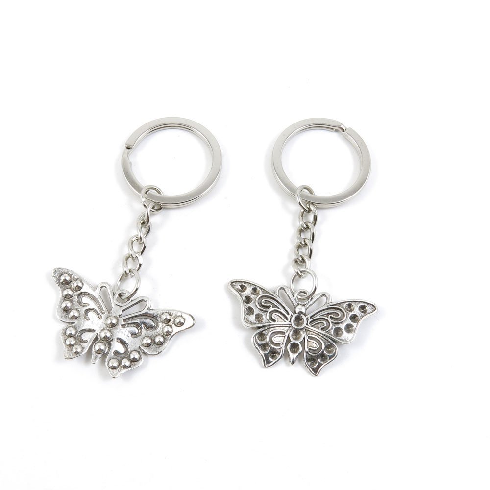 1 Pieces Keyring Keychain Keytag Key Ring Chain Tag Door Car Wholesale Jewelry Making Charms X6VQ8 Butterfly