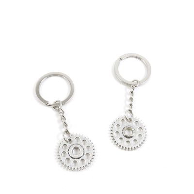 1 Pieces Keyring Keychain Keytag Key Ring Chain Tag Door Car Wholesale Jewelry Making Charms O2WV5 Gear Gearwheel