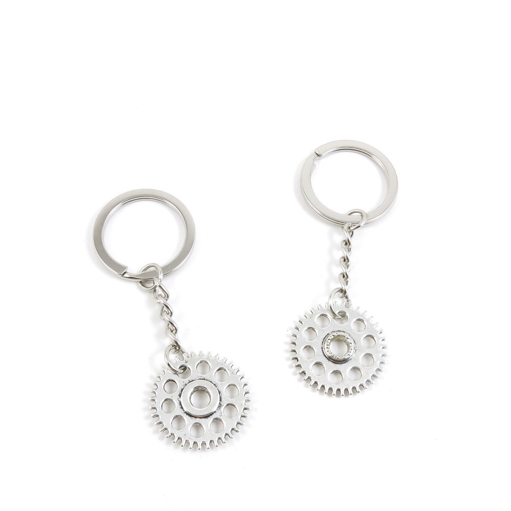 1 Pieces Keyring Keychain Keytag Key Ring Chain Tag Door Car Wholesale Jewelry Making Charms O2WV5 Gear Gearwheel