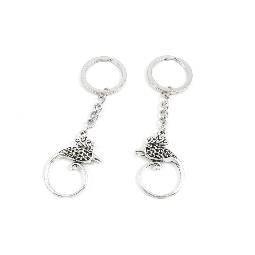 1 Pieces Keyring Keychain Keytag Key Ring Chain Tag Door Car Wholesale Jewelry Making Charms C5DR8 Hollow Phoenix
