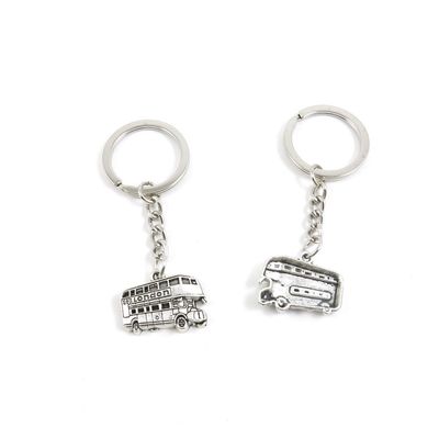 1 Pieces Keyring Keychain Keytag Key Ring Chain Tag Door Car Wholesale Jewelry Making Charms T4BI8 London Double Deck Bus