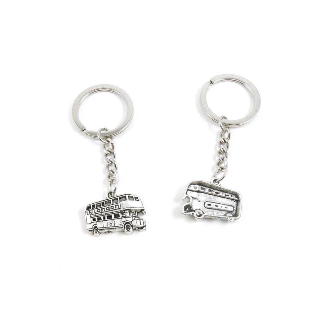 1 Pieces Keyring Keychain Keytag Key Ring Chain Tag Door Car Wholesale Jewelry Making Charms T4BI8 London Double Deck Bus