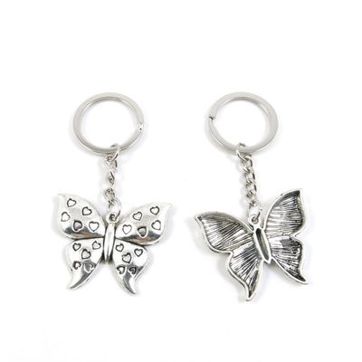 2 Pieces Keyring Keychain Keytag Key Ring Chain Tag Door Car Wholesale Jewelry Making Charms P8PD4 Butterfly of Love