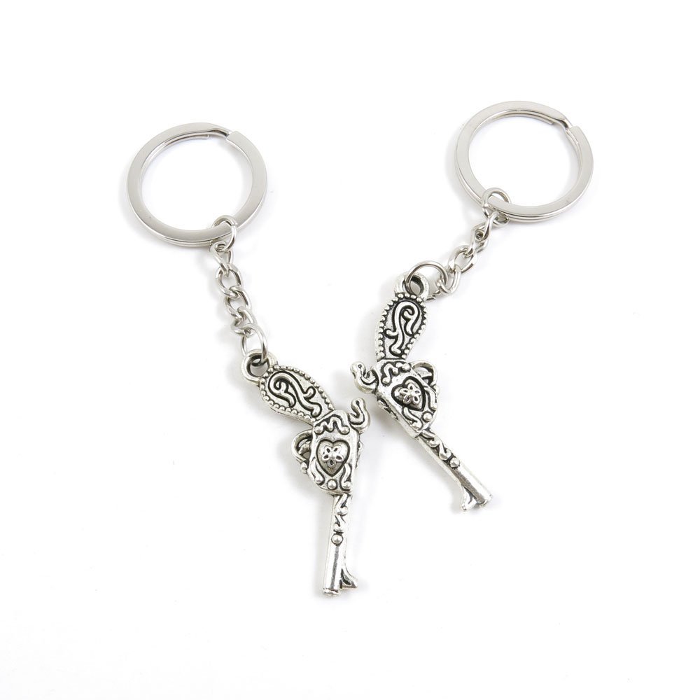1 Pieces Keyring Keychain Keytag Key Ring Chain Tag Door Car Wholesale Jewelry Making Charms O6PU6 Exquisite Gun