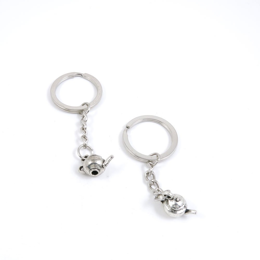 2 Pieces Keyring Keychain Keytag Key Ring Chain Tag Door Car Wholesale Jewelry Making Charms E8GM5 Teapot