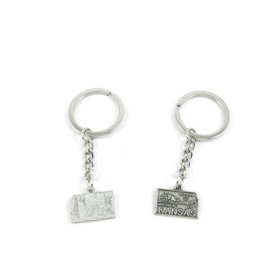 2 Pieces Keyring Keychain Keytag Key Ring Chain Tag Door Car Wholesale Jewelry Making Charms F6AK7 Kansas Map Tags