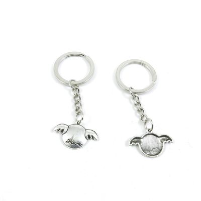2 Pieces Keyring Keychain Keytag Key Ring Chain Tag Door Car Wholesale Jewelry Making Charms Z7QG0 Love Wings