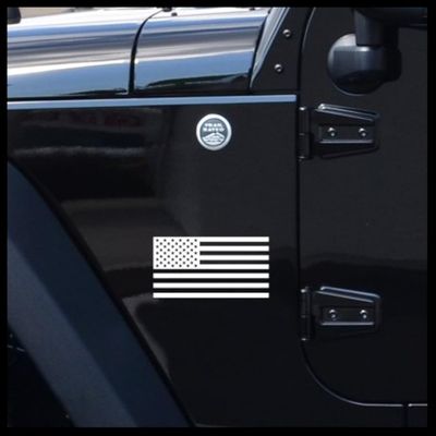 American Flag Vinyl Decal 2 Pack - USA Patriotic Sticker for Car, Truck, Window, Laptop, Bumper, Hardhat, Toolbox (White 3.8" x 7.2") Made in USA