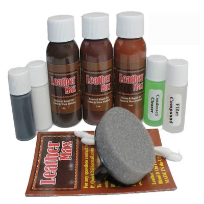 Furniture Leather Max Complete Leather Refinish and Repair Kit Now with 3 Color Shades to Blend with/Leather & Vinyl Restorer (Middle Grey)