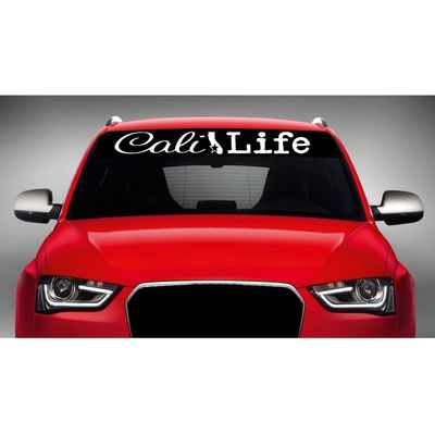 Noizy Graphics 40" x 4" Cali Life #1 Car Windshield Sticker Truck Window Vinyl Decal Color: Light Gray