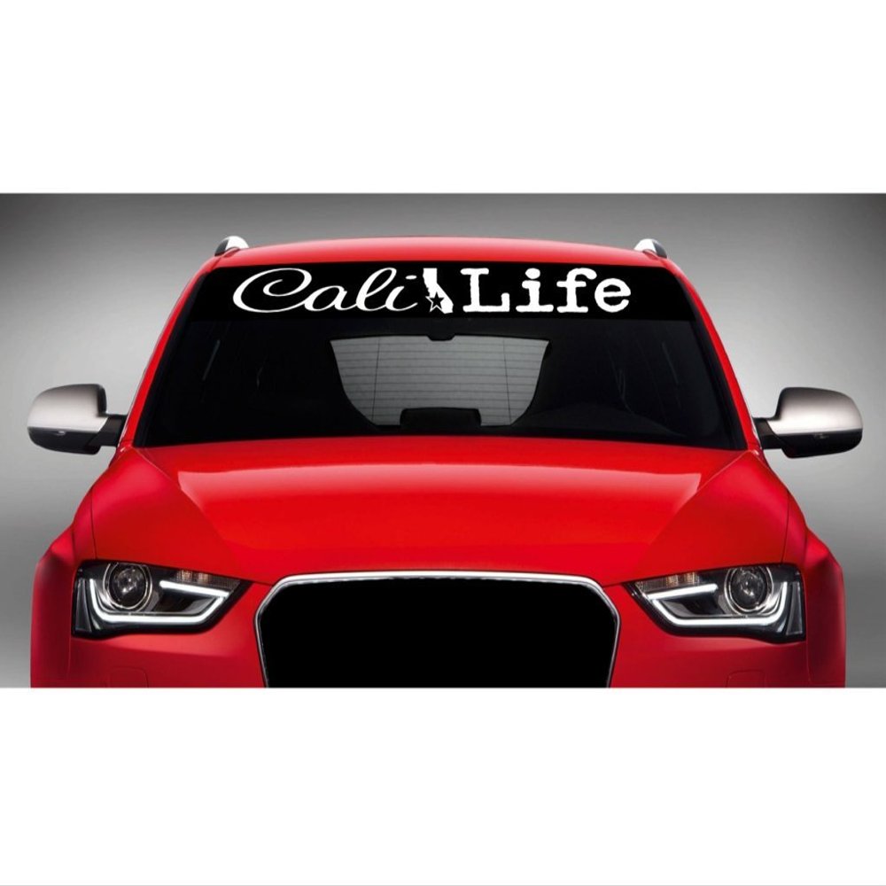 Noizy Graphics 40" x 4" Cali Life #1 Car Windshield Sticker Truck Window Vinyl Decal Color: Light Gray