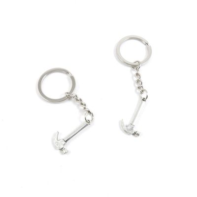 10 Pieces Keyring Key Ring B8PJ5 Hammer Keychain Automotive Car Door Key Tags Findings Charms Chains