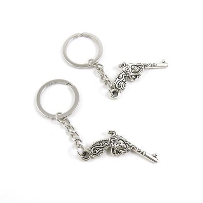 1 Pieces Keyring Key Ring O9PI5 Exquisite Gun Keychain Automotive Car Door Key Tags Findings Charms Chains
