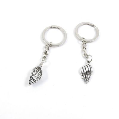 5 Pieces Keyring Key Ring M9KR2 Conch Shell Keychain Automotive Car Door Key Tags Findings Charms Chains