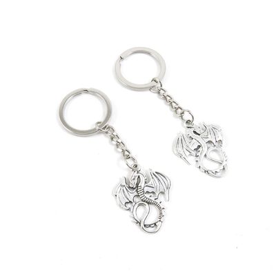 5 Pieces Keyring Key Ring T1BN5 Dragon Keychain Automotive Car Door Key Tags Findings Charms Chains