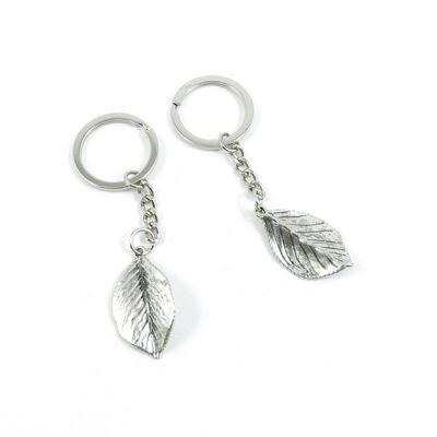 5 Pieces Keyring Key Ring S6IP3 Leaf Leaves Keychain Automotive Car Door Key Tags Findings Charms Chains