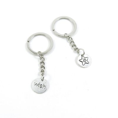 5 Pieces Keyring Key Ring V5WS8 Wish Star Tag Keychain Automotive Car Door Key Tags Findings Charms Chains