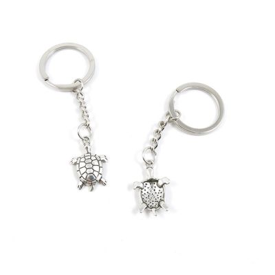 5 Pieces Keyring Key Ring T2GO4 Turtle Tortoise Keychain Automotive Car Door Key Tags Findings Charms Chains