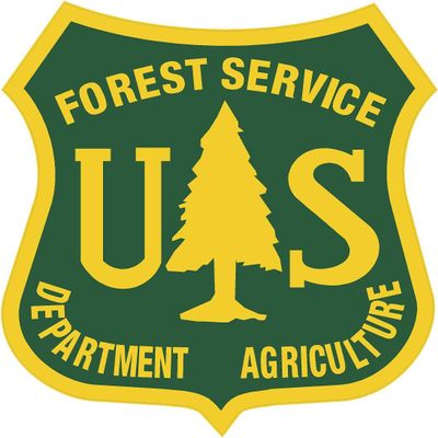 Yellow Dog 6" Green Us Forest Service Shield Sticker