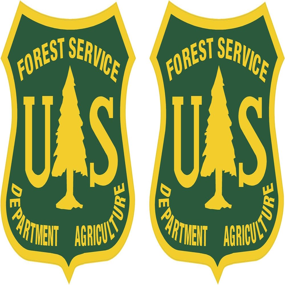 2 Pack 4" Green Us Forest Service Shield Sticker